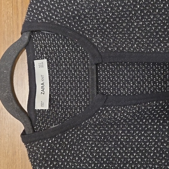 Zara-Knit Gold Metallic Thread Longline Open Front Cardigan Sweater-Size S - Picture 3 of 17